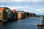 River, Warehouses, Trondheim, Norway