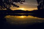 Sunset on Lake near Camp, Oslo, Norway