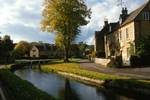 River, Houses, Tree, Lower Slaughter, England