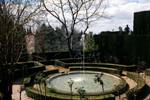 Alhambra - Generalife Gardens - Fountain & View of Alhambra, Granada, Spain