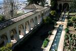 Alhambra - Generalife Gardens - Looking Down on Arches & Fountains, Granada, Spain