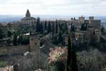 Alhambra - Generalife Gardens - Looking to Alcazar, Granada, Spain
