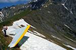 Schwandfelspitze, Hang Glider & Pilot on Ground, Adelboden, Switzerland