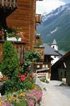 House, Garden, Church, Lotschental, Switzerland