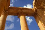 Looking Up to Corinthian Columns & Heads, Palmyra, Syria