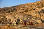 Sunlit Mountains & Horsemen, Petra, Jordan
