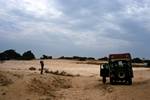 Casomance, Senegal, Land Rover on Sand Dunes