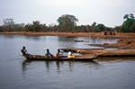 River Casomance, Senegal, Canoes on River Bank