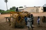 Village at Ferry, Senegal, Machine for 'Cleaning' Groundnuts