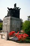 Toksogung Palace - Statue of King, Azaleas, Seoul, Korea