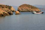Fishing Boat at Rocks, In Bay, Turkey