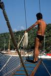 Jemal with Rope & Flippers, Gemili Island, Turkey