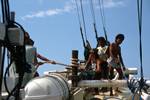 Pulling Up Anchor, On Pinisi Nusantara, Indonesia