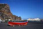Red Boat, Ferry on Beach, San Sebastian, La Gomera, Canary Islands