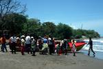 Group Around Fishing Boat, Alligator Pond, Jamaica