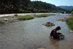 River - Gold Panner, On Way To Bukkitinggi, Indonesia - Sumatra