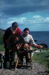 Andrew & Mrs.McInnes - Spinning Lesson, Harris, Western Isles, Scotland