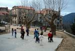 Village Square, Children Playing, St Lucie de Tallano, France - Corsica