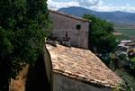 Roof, Chimney & View, Berdun, Spain - Pyrenees