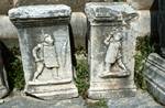 2 Carved Figures on Pedestal, Ephesus, Turkey