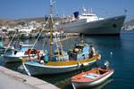 Fishing Boats & 'Orpheus', Patmos, Greece