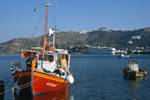 Orange Fishing Boat, Patmos, Greece