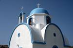 White Church, Blue Dome, Lipsos, Greece