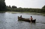 2 Fishermen in Boat, Danube Delta, Romania