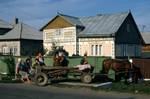 Decorated House & Family, Cart, Near Dragomirna, Romania