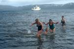 Bathers & Prof.Khromov, Pendulum Cove, Antarctica