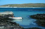 Eoligarry - Blue Sea & Boat, Barra, Scotland - Outer Hebrides