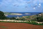 View to Bay & Terraced Fields, Mini Bus Outing, Malta
