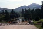 Mountain Peak, Lake, Fountain, Powerscourt House Gardens, Ireland
