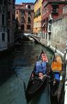 Narrow Canal & 2 Boats, Venice, Italy