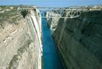 Looking East from Road Bridge to Gulf of Corinth, Corinth Canal, Greece