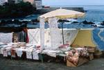 Puerto - Stalls of Tablecloths, Tenerife, Spain - Canary Islands