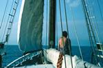 Jib Sail Up - Anne & Ginger, At Sea, Croatia (Yugoslavia)