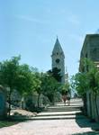 Stepped Street, Looking Up to Church, Stan & Vera, Primosten, Croatia (Yugoslavia)