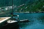 Our Bow, French Boat & Swiss Yacht, Island of Mljet, Croatia (Yugoslavia)