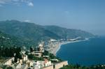 View to Coast Northwards, Including Cemetary, Taormina, Italy - Sicily