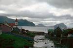 Burn, Church - Looking Seawards to Koltur, Kvivik, Faroes