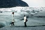 Herdis & Dess on Glacier, Crevasses, Narssarssuaq, Greenland