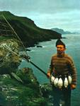 Postcard of Faroese Puffin Catcher, Narssarssuaq, Greenland