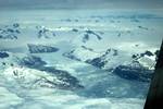 Glacier into Fjord, Flight Greenland to Iceland, 