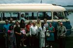 Group at Side of Bus, South Coast, Ceylon