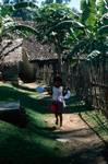Reed Houses, Child With Balloons, Ambolangoda, Ceylon