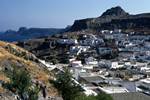 Lindos from Path (Dess), Rhodes, Greece