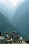 Chorten; Misty Gorge, On Way to Chanro, Nepal