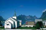 Church & Mountains, Reine, Norway, Lofoten Islands