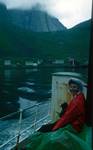 Sylvia in Boat, Kirkefjord, Norway, Lofoten Islands